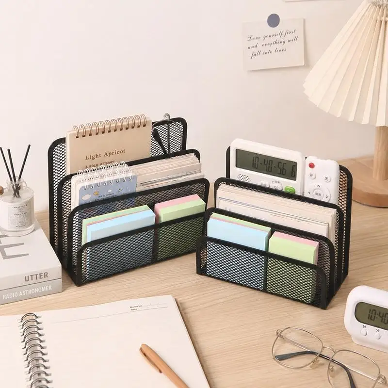 1Pcs Multi-functional Metal Table File Rack Mesh Three Layers Mail Holder Desktop Storage Stand School Office Mail Holder