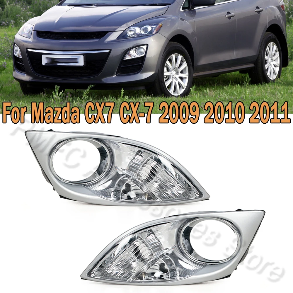 Front Bumper Corner Light Cover Fog Light Frame Fit For Mazda CX7 CX-7 2009 2010 2011 Replacement Fog Lamp Hood For Car