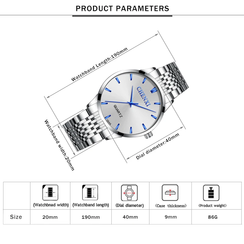 CHENghts-Montre à quartz en acier inoxydable pour homme, montres-bracelets de sport analogiques étanches, horloge de mode décontractée, marque de luxe supérieure