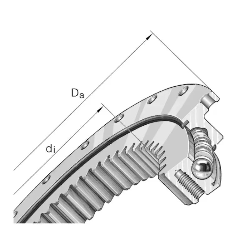 Large Swing Turntable Slewing Bearing with Four Point Contact Internal Gear-High Performance Product Type