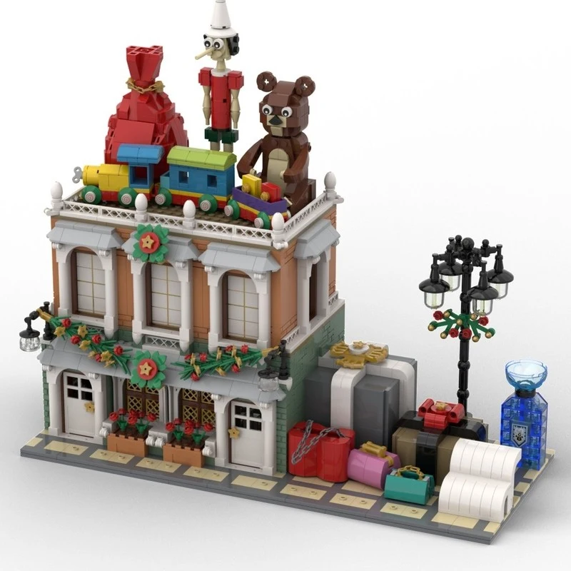 2079 Parts Toy Department Store Modular Street View Creative Model Blocks DIY Assembly Toy Home Festival Display Popular Gifts