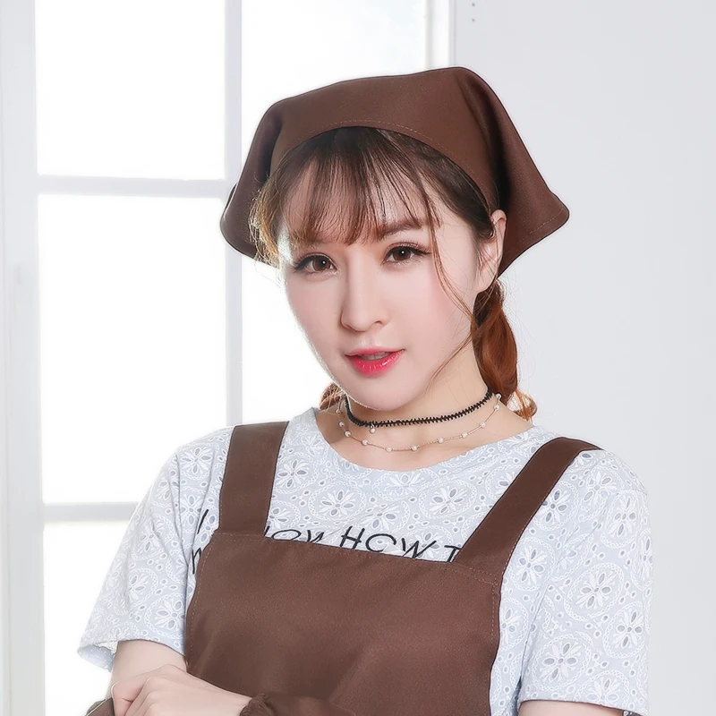 Turban Chef Hotel Female Chef Hat Restaurant Kitchen Cooking Male Chef Hat Bakery Cafe Waiter Working Triangular Turban Work Cap