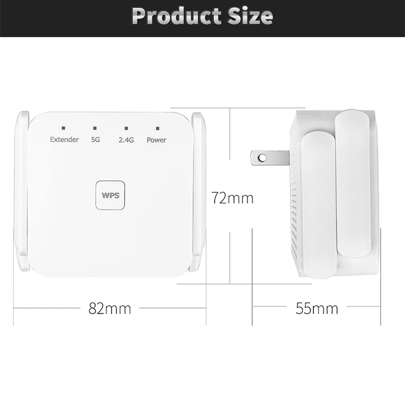 Imagem -06 - Repetidor Wifi de Longo Alcance 5g Wifi Amplificador Sinal Extensor Banda Dupla Rede 1200mbps Ghz