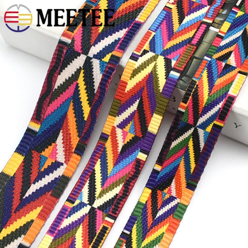 

5M 32/38/50mm Jacquard Webbing Tape Nylon Backpack Strap Ribbon Clothes Textile Braid Decoration Lace Trims Sewing Accessories