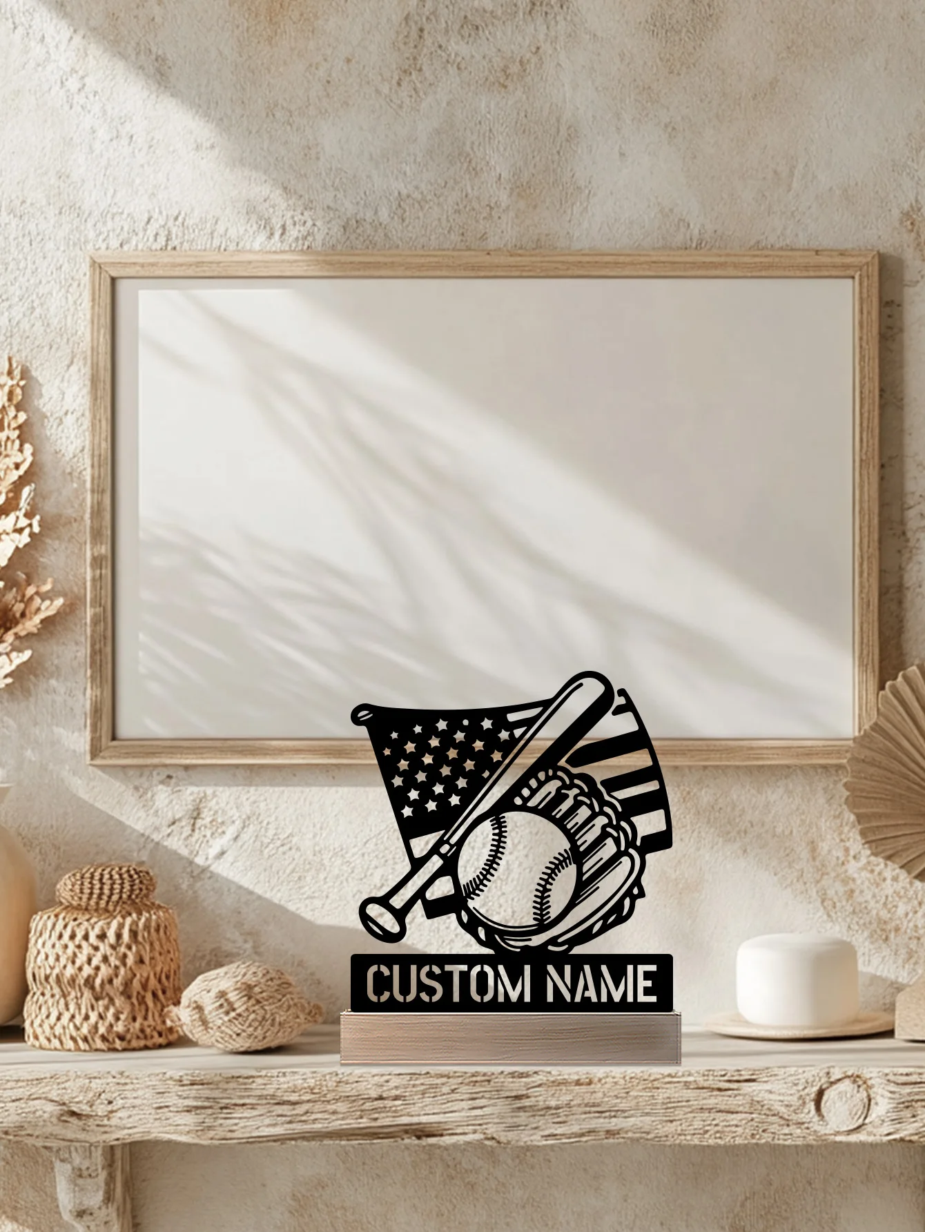 รูปปั้นโลหะนามสั่งทำแบบนามธรรม 1 ชิ้น พร้อมฐานไม้ ของตกแต่งเหล็ก งานประติมากรรมดีบุก งานฝีมือศิลปะ พร้อมฐานไม้ สำหรับตกแต่งบ้านบนโต๊ะ