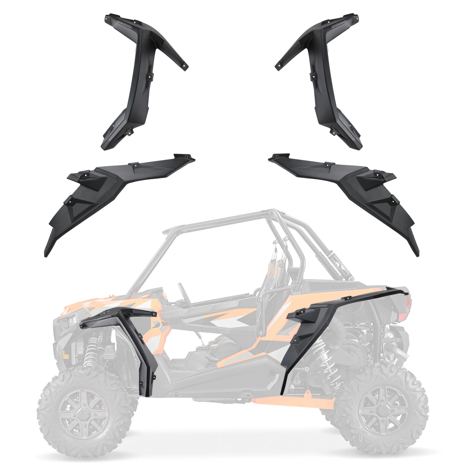 KEMIMOTO UTV Extended Fender Flare Compatible with Polaris RZR XP 1000/ XP 4 1000/ XP Turbo/ XP 4 Turbo/ Turbo S /4 2014-2023