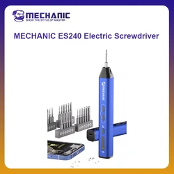 MECHANIC OFFICIAL 24 in 1 ES240 Electric Screwdriver Set Tools For Mobile Phone Disassembly Tools Phone Repair LED Light