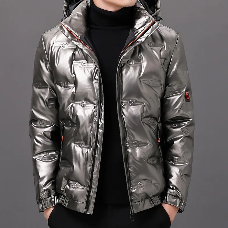 

Fashionable Warm and High-end coat Best-selling Winter Down Jackets Men New Hooded Down Jackets Casual Shiny Short Down Jackets