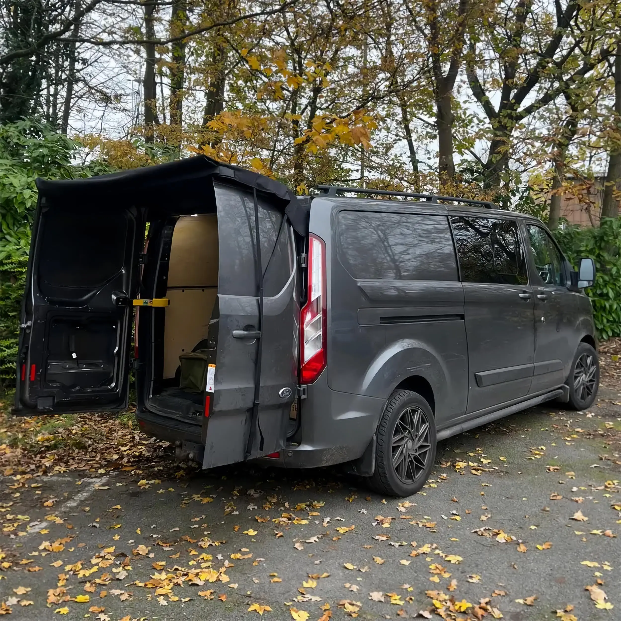 Van Rear Door Awning Cover, Waterproof Rear Barn Door Canopy Tent, Sun Rain Protection Shade for Camping & Outdoor Use