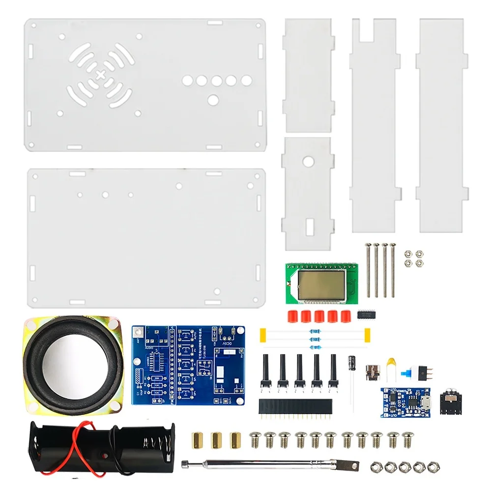 1set Rechargeable FM Digital Radio DIY Kit With LCD Display FOR DSP PLL Technology Auto Search Function Radio Soldering Kits