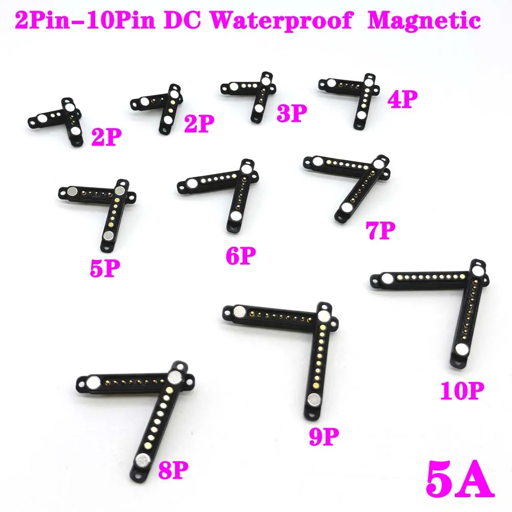 تيار مستمر 2Pin-10Pin 5A مقاوم للماء عالية الحالي المغناطيس شفط الربيع بوجو دبوس ذكر أنثى تيار مستمر التحقيق شحن الطاقة موصل مغناطيسي #6