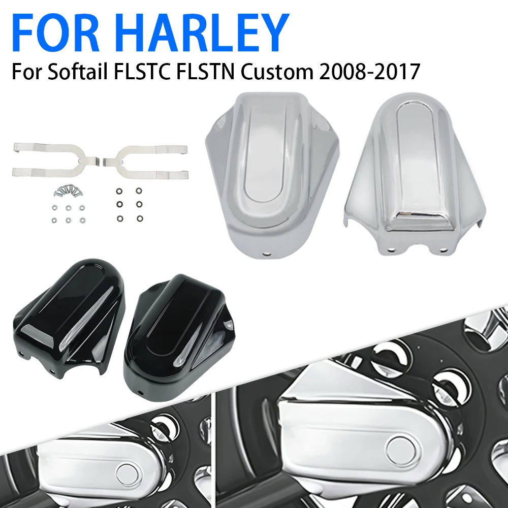 

1Pair New ABS Motorcycle Bar Shield Rear Axle Cover Swingarm Cap Chrome/Black Fit For Harley Softail FLSTC FLSTN 2008 - 2020