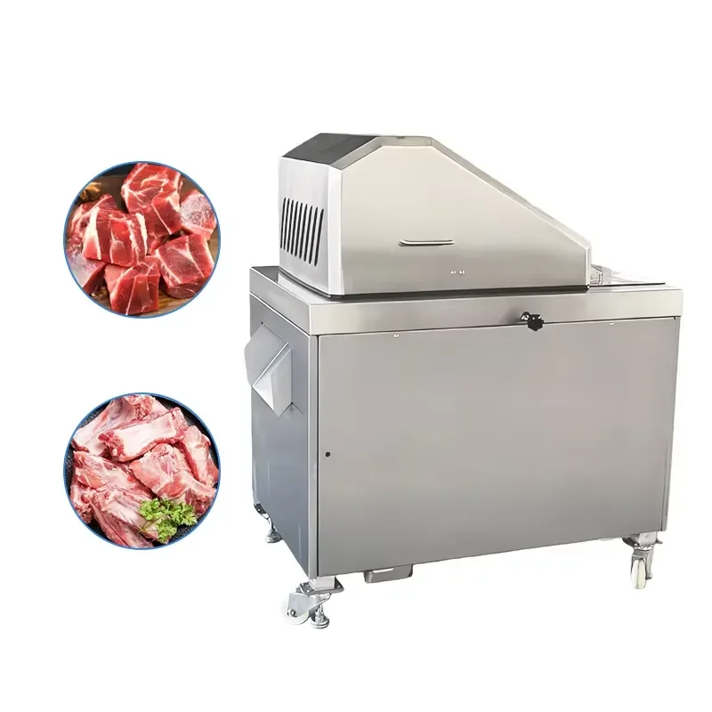 New Automatic Commercial Steak Cube Cutter for Frozen Fish Chicken Duck Meat Dicing Machine Bone Cutting Machine SUS 304