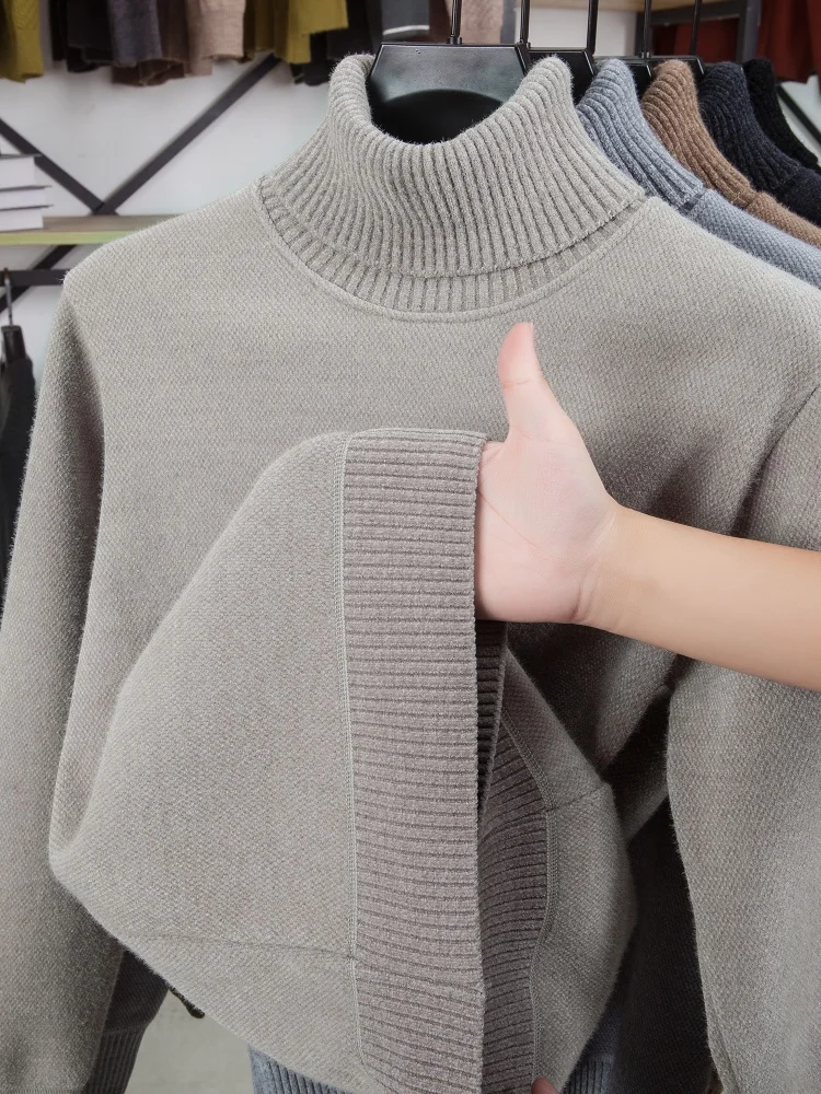 Hochwertiger Herren-Pullover der Marke Paul Pony mit klassischer Stickerei, dickem Samt, Winter-Neuheit, warm, mit hohem Kragen, modisch, lässig, gestrickt – Detail 11