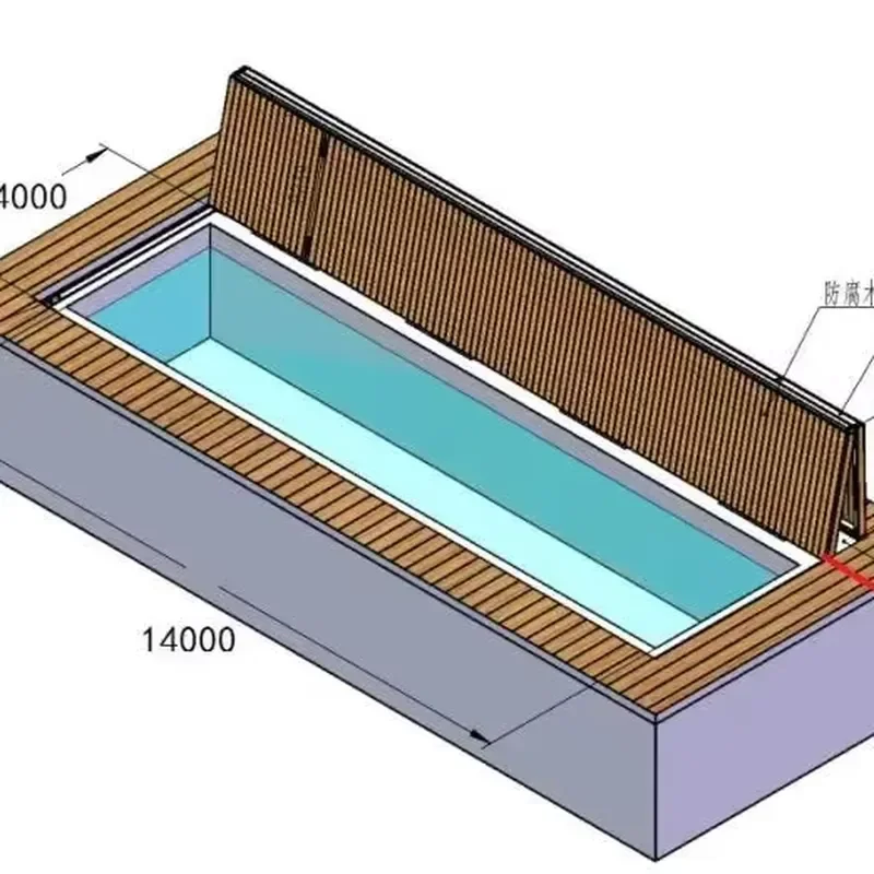 Rectangular Automatic Pool Solar Cover Stainless Steel Easy Installation Electric Pool Cover 24V ISO9001 Certified Safety