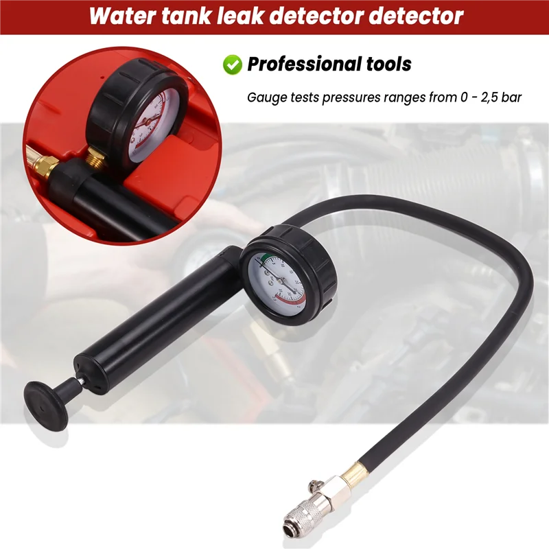 

ABTD-18Pcs Universal Radiator Pressure Tester Kit, Coolant Pressure Tester Kit Coolant Vacuum Refill Kit For Cooling System