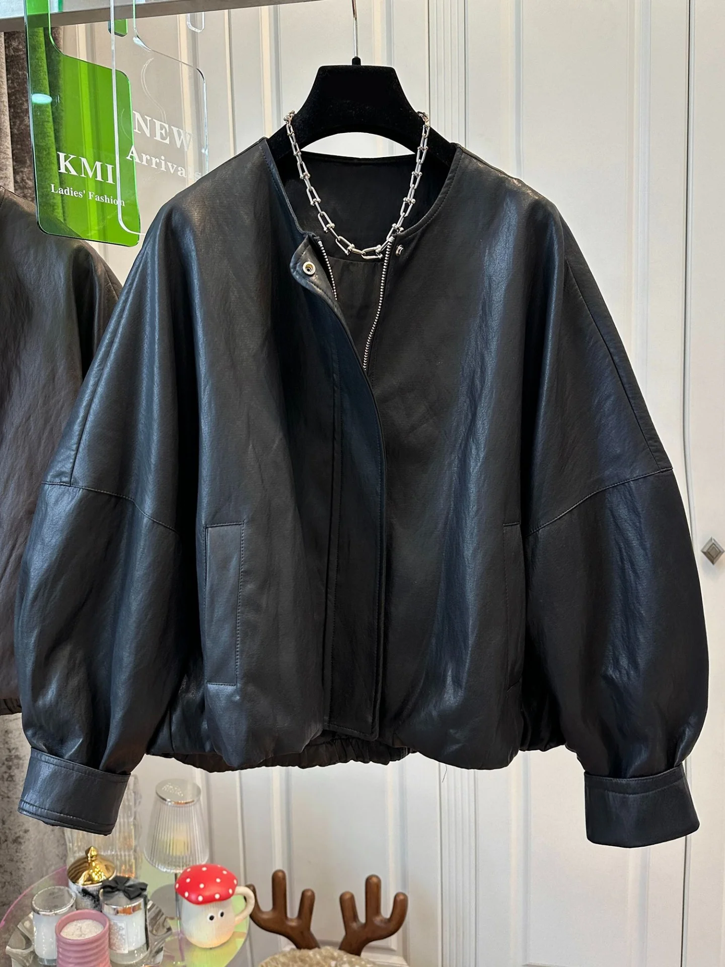 Unieke Sli ronde Ne Long Sve losse bovenkleding Dames Veelzijdig Jaet Lente Herfst Europees ontwerp Afslankeffect