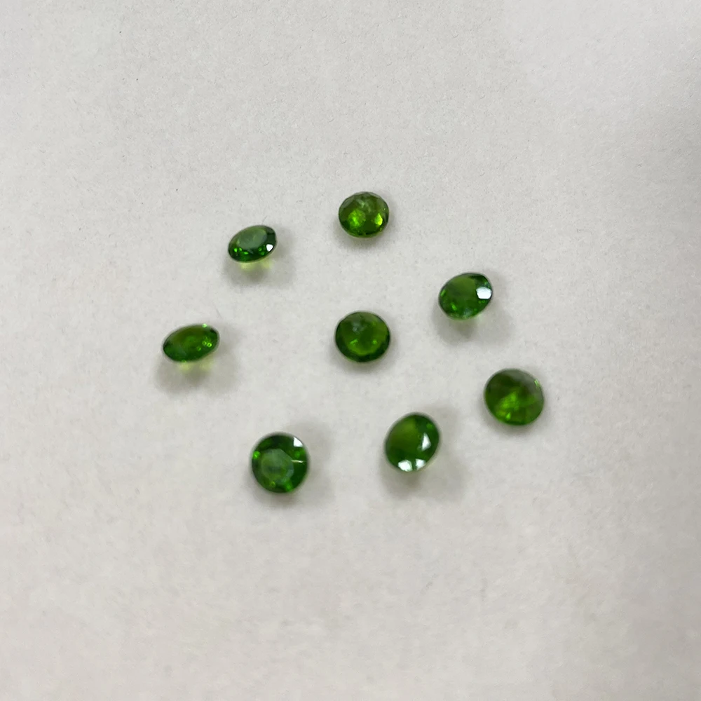 공장 도매 천연 Diopside 느슨한 돌 라운드 컷 5mm 에메랄드 보석 ​ 반지 귀걸이 목걸이 DIY 쥬얼리 액세서리