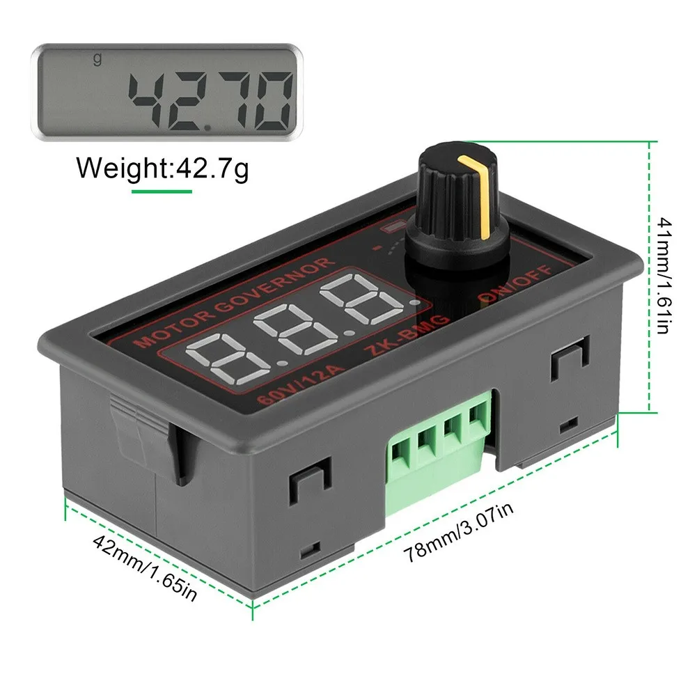 Adjustable Motor Speed Regulator LCD Display Soft Start Protection Wide Input Voltage Range High grade Circuit Board