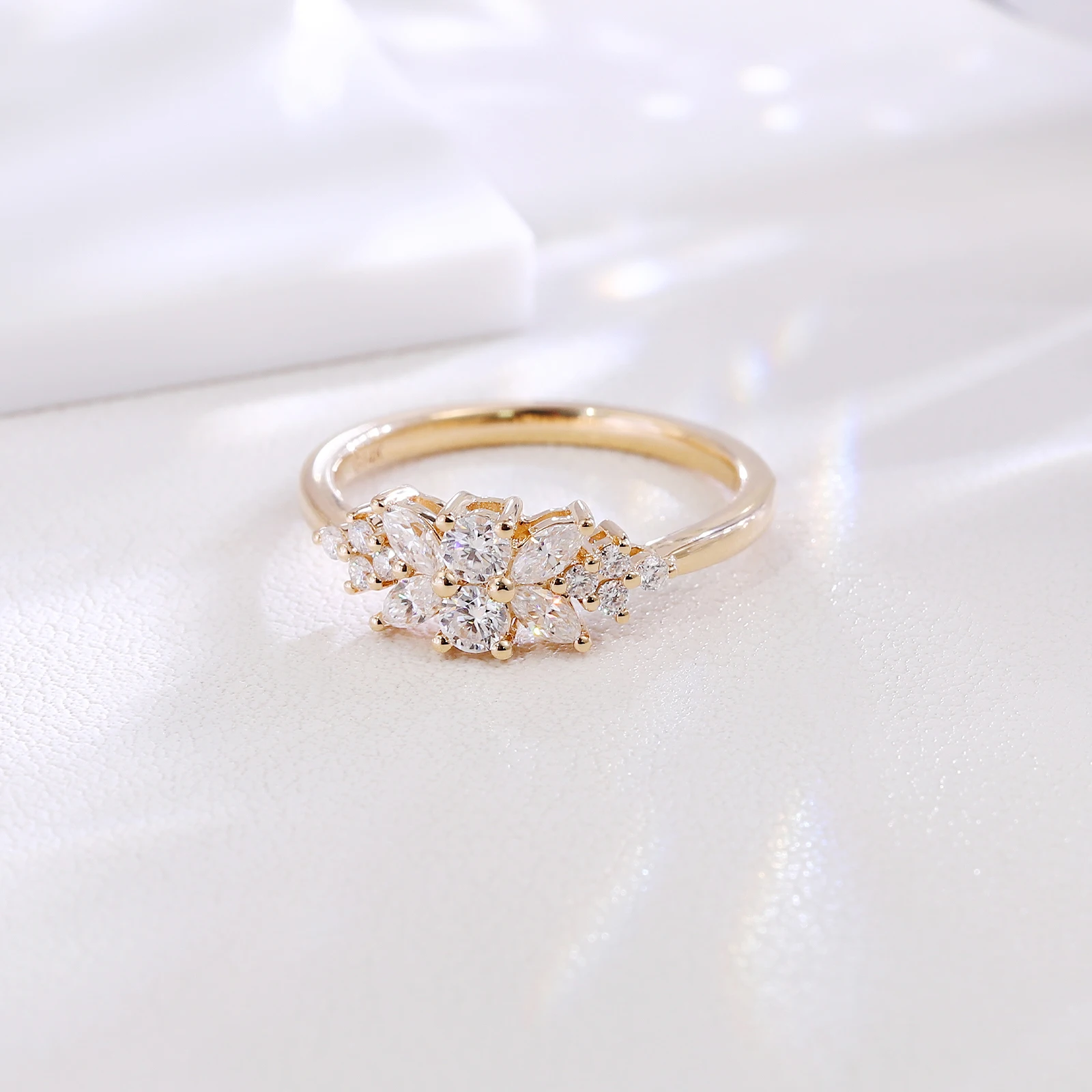 بروفانس خاتم الزواج الفاخر 10K الذهب الصلب DEF/VS مختبر الماس خاتم الخطوبة المجوهرات اليومية هدايا عيد الميلاد شخصية #5