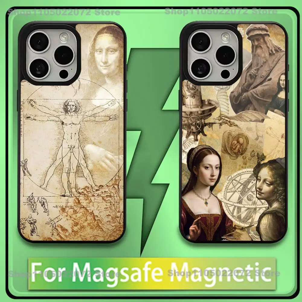 

Leonardo Art Da V-Vinci Phone Case For iPhone 16,15,14,13,12,11,Plus,Pro,Max,Mini Soft Magesafe Magnetic Wireless Charge