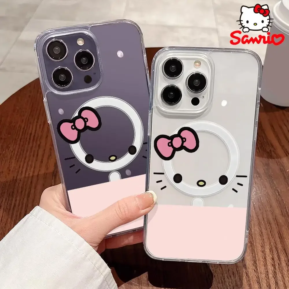 

Kitty Cat Phone Cases Fall Prevention Iphone 16/15/14/13/12/11 Girl Iphone 16 Promax Case Sanrio Hellokitty Cartoon Accessory