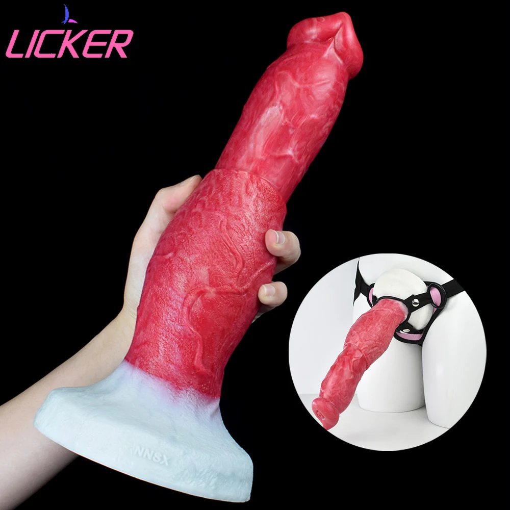 

LICKER Butt Plug Animal Dog Simulated Wearable Dildo Orgasm Penis Toy For Female Masturbator Vaginal Massage G-point Stimulation