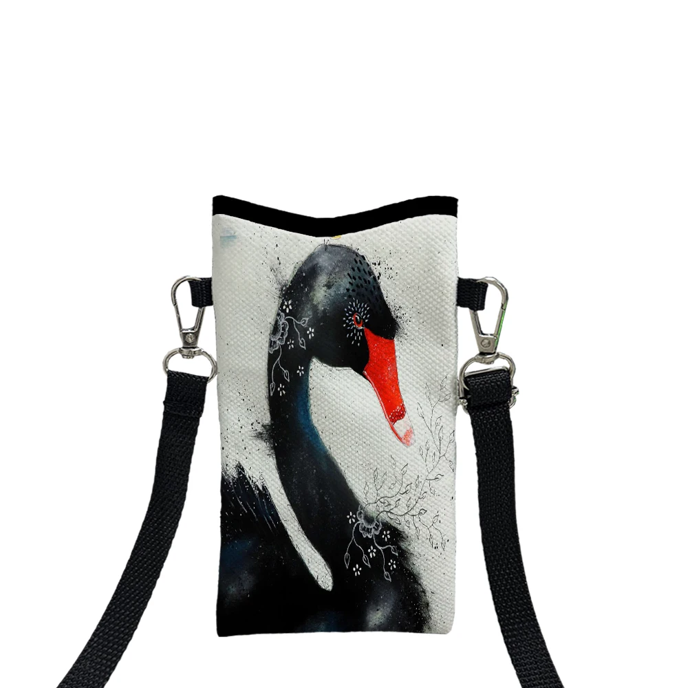 

Enchanting Black Swan and Bird Fashion Phone Bag Multifunctional Crossbody Phone Bag Adjustable Strap Shoulder Bag for Women2.10