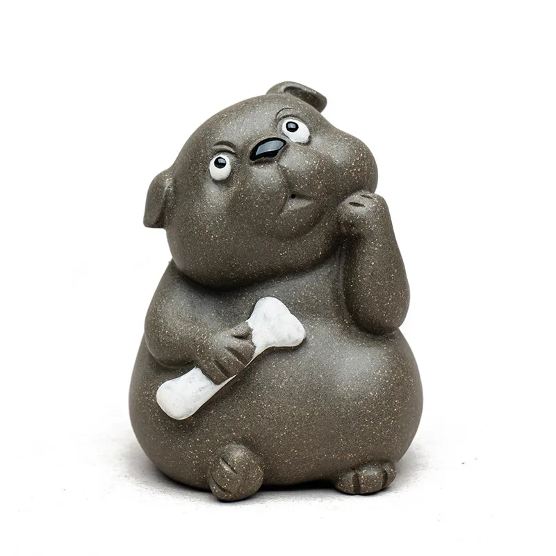 

Handmade zodiac tea art Chinese purple sand tea art doll creative dog sculpture desktop decoration