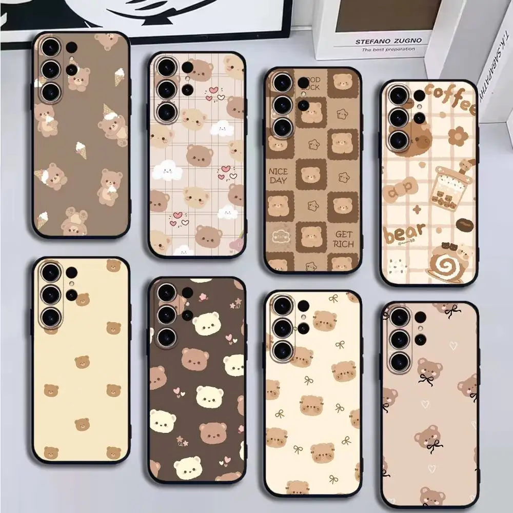 

Little Bear Phone Case For SamsungS25,24,21,22,23,30,Ultra,20,Plus,Fe,Lite,Note,10,9,5G Black Cover