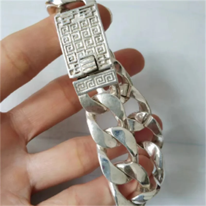 Mai Chuang/ Tibetan Silver Fashion Longevity Pattern Bracelet Personalized Jewelry Exquisite Workmanship Jewelry Men Women Gift