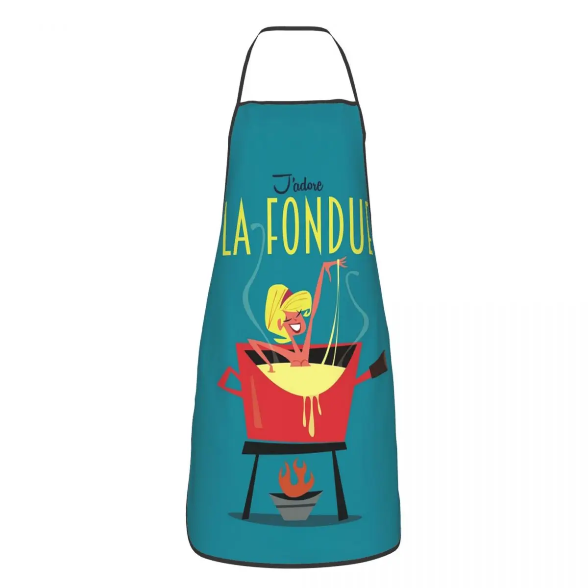 Fondue Poster Aprons Chef Cooking Baking Tablier Waterproof Bib Kitchen Cleaning Pinafore for Women Men Gardening