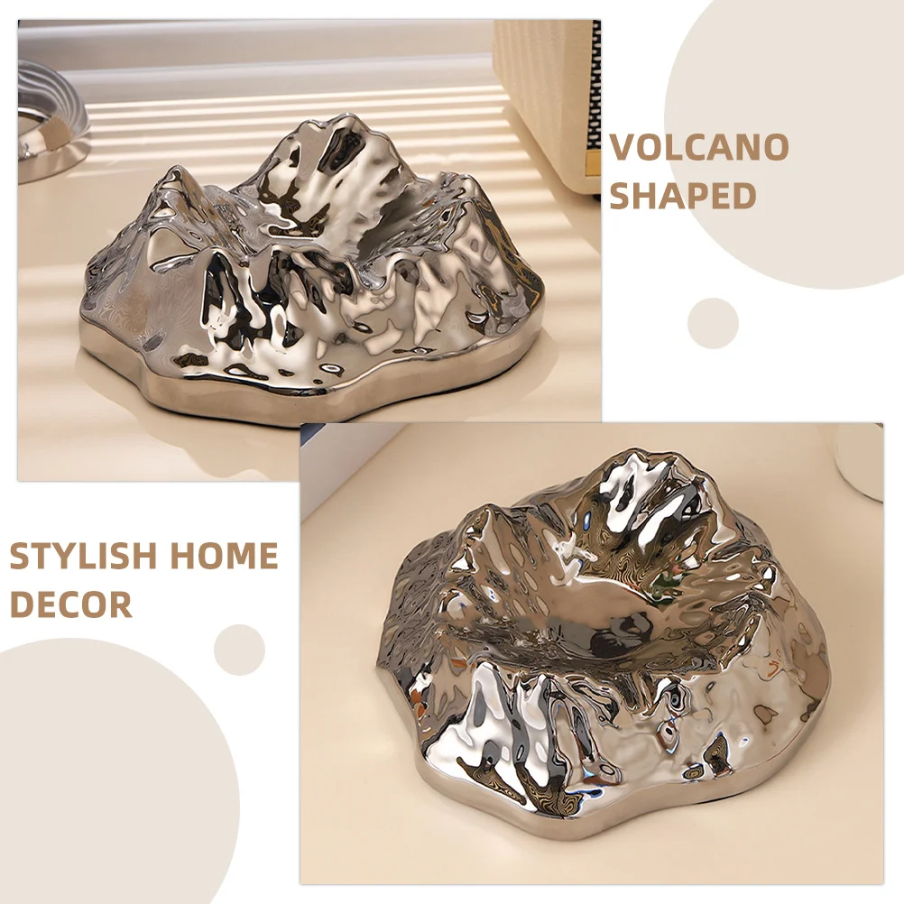 

Volcano Shaped Ashtray Desktop Ornament Smooth Durable Tabletop Ashtray For Home Office Bar Decor Cigarette Ash Container