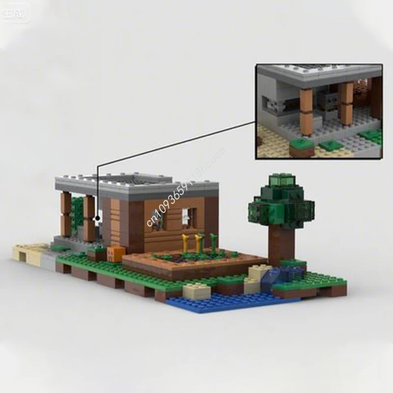 

464 шт. MOC Pixel Art Classic Village часть 1 Ковальник DIY образовательные строительные блоки Рождественский подарок расслабляющий для детей