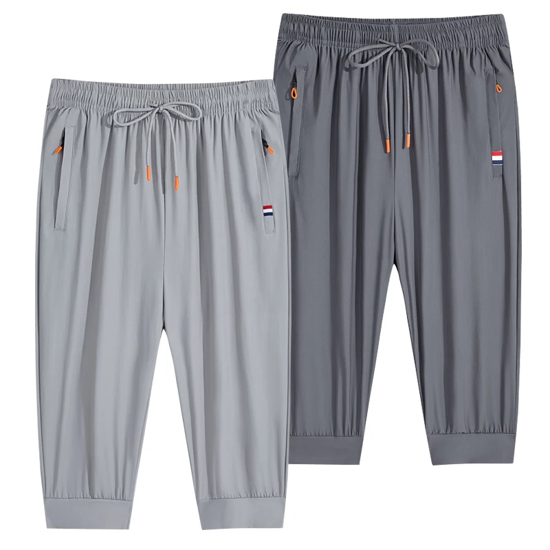 

2026 New Men's Shorts Summer Breeches Ice Silk Casual Sweat Bermudas Men Black Homme Classic Brand Clothing Beach Shorts Male