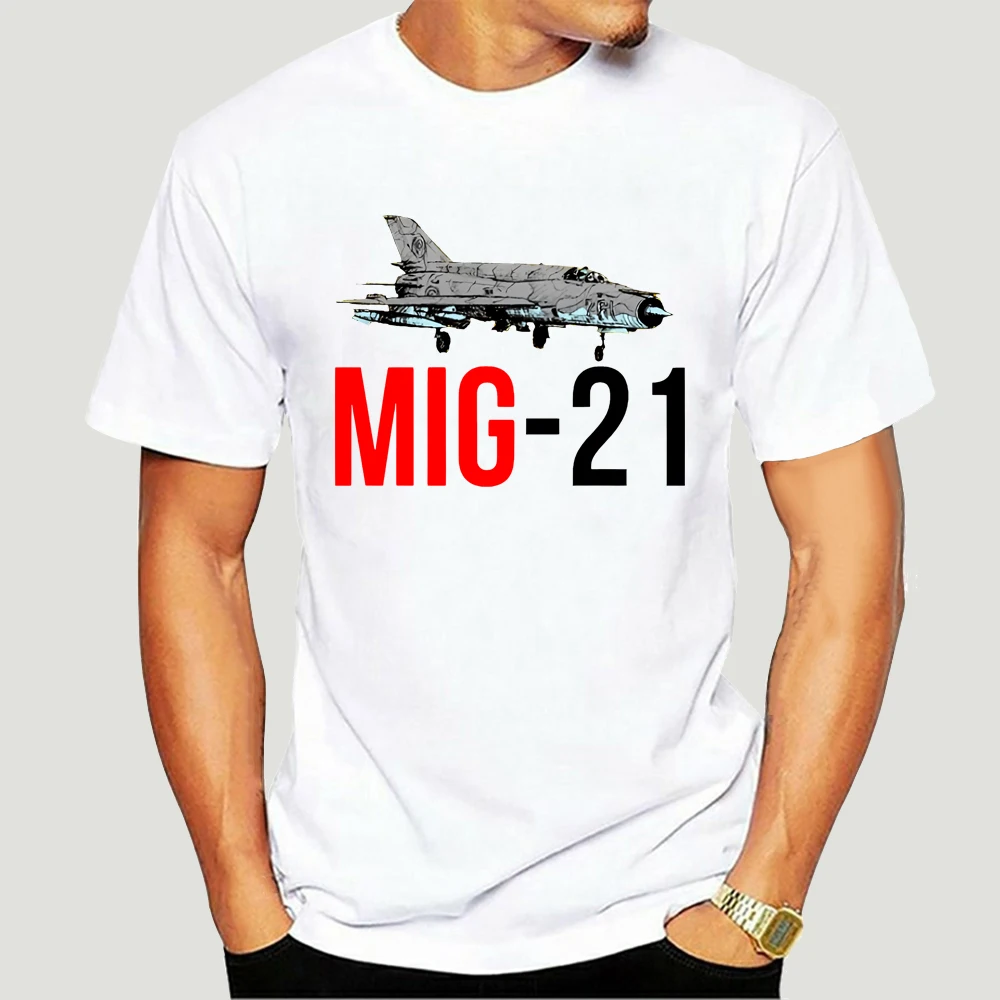 Distressed MIG 21 Jet Air Plane Tees Shirt Man 3D Print Short Sleeve Cotton Tops 2632X