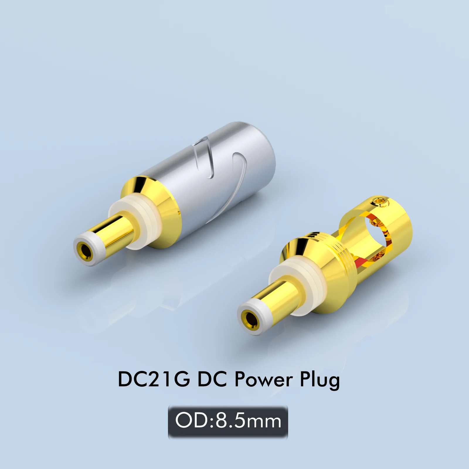 Monosaudio DC plug DC2.1 DC2.5 Pure Copper Conductor DC2.5 Gold-plated DC Power Plug for HIFI Audio DC Barrel Plug