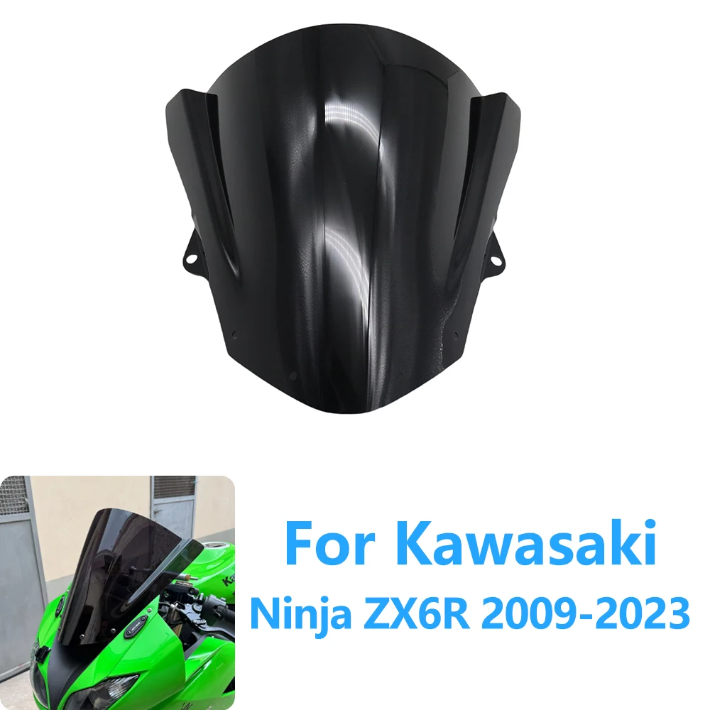 

For Kawasaki Ninja ZX6R ZX 6R ZX-6R 2009-2023 Windscreen Screen Double Bubble Windshield Wind Deflectors Accessories