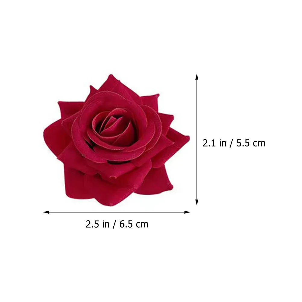 

3pcs Rose Hair Clips Simulated Flower Barrettes For Women Easy Wear No Pull Grip Travel Shopping Photography Accessory