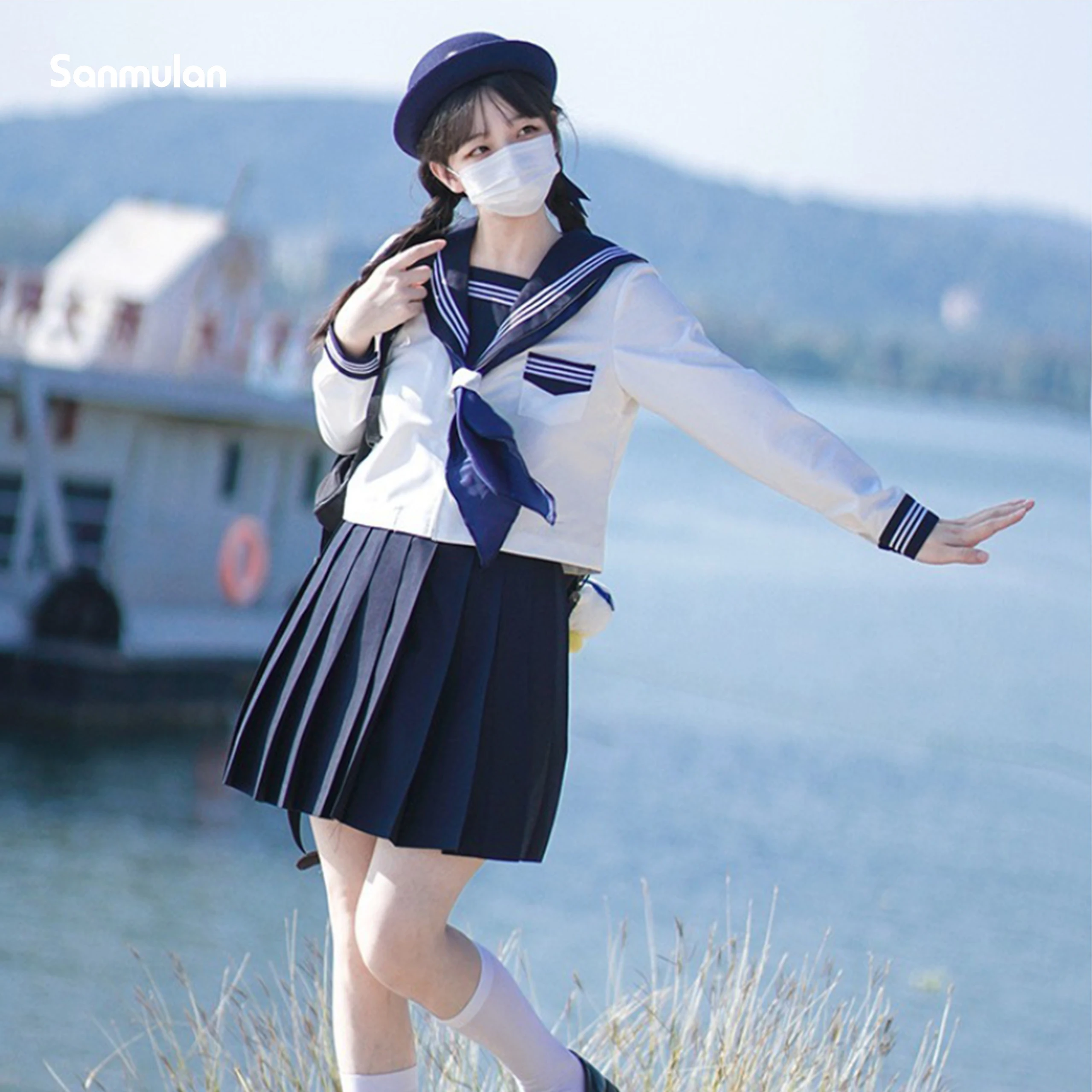 

Performance School JK Uniform Dress Long Sleeve Shirt Pleated Skirt Sailor Suit Winter Japan School Girl Uniforms