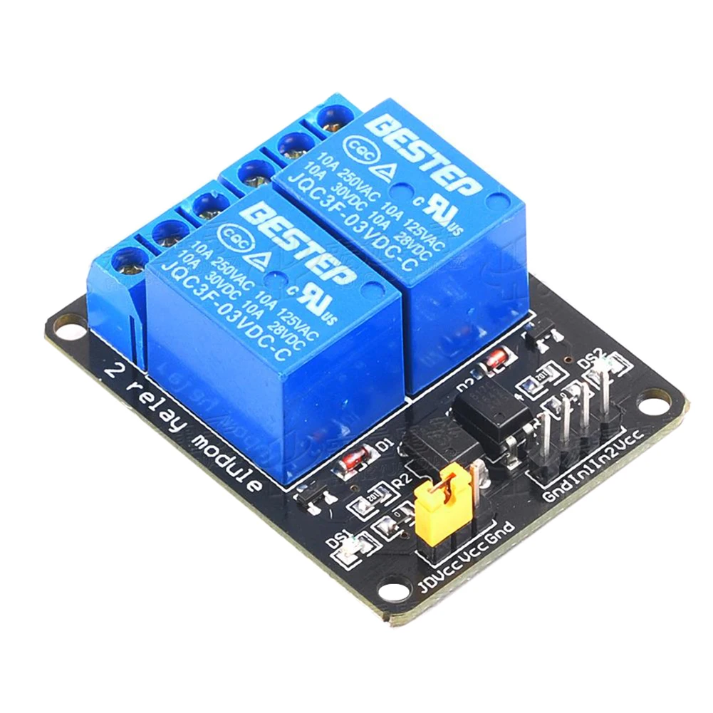 5PCS 3.3V 2 Chanel Relay Module Optocoupler Isolation Module Relay Control Development Board for Arduino