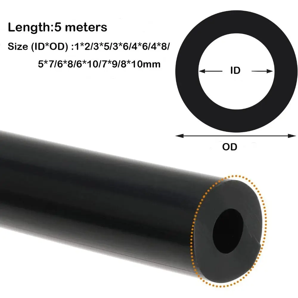 Black Flexible Auto Parts Insulated Tube Silicon Tubing Silicone Vacuum Tube Hose Vacuum Tubing Hose Rubber Hose