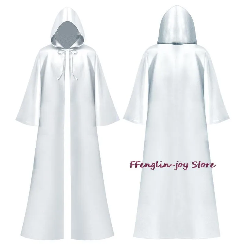 Halloween Medieval Men Women Tunic Hooded Robe Cloak Knight Cosplay Wizard Vampire Robe Cloak Adult Costume Clothing Fullset 202