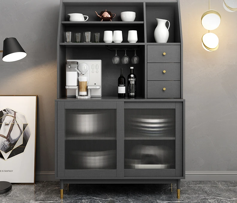 

LHY26 ss HJ Sideboard Wine Cabinet Integrated Wall Shelf Multi-Functional Modern Living Room Sliding Door Dining Room Cabinet