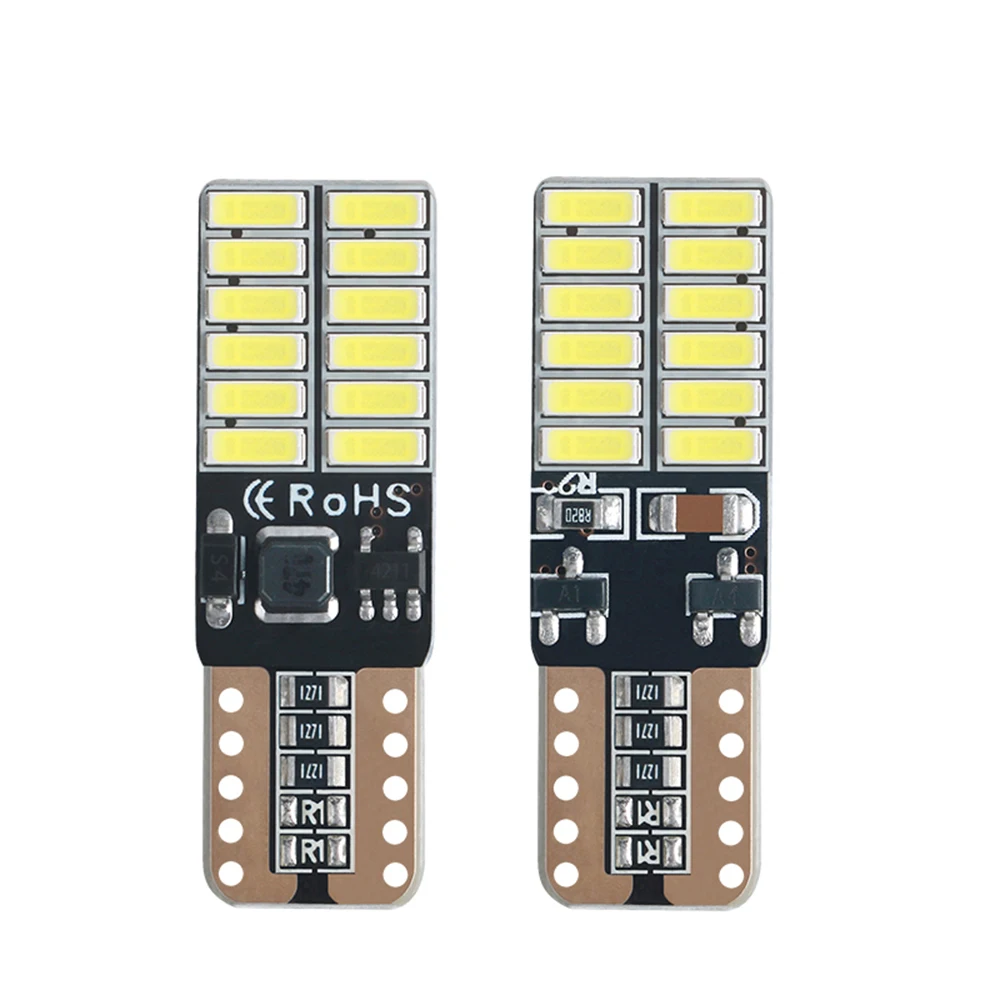 2pcs T10 W5W 194 168 501 LED Auto Width Lamps Interior reading light t10 trunk light Canbus license plate lamp Clearance Light
