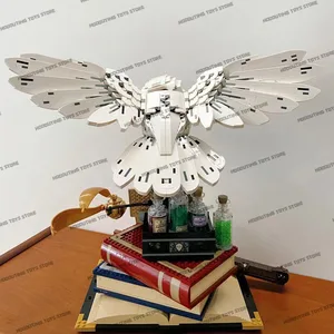 新しいマジックワールドフィギュアフクロウヘドウィグマイクロビルディングレンガのクラシックセットおもちゃのためのおもちゃデスクトップオーナメントモデルクリスマスギフト 12ベストセールスヘドウィグフクロウ-6