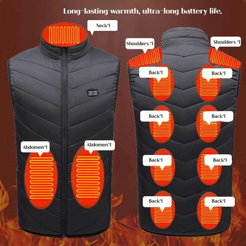 

Heated Motorcycle Rider Vest 9/21 Heating Zones Usb Heating Men Women Winter Warm Thermal Down Jacket For Outdoor Activities