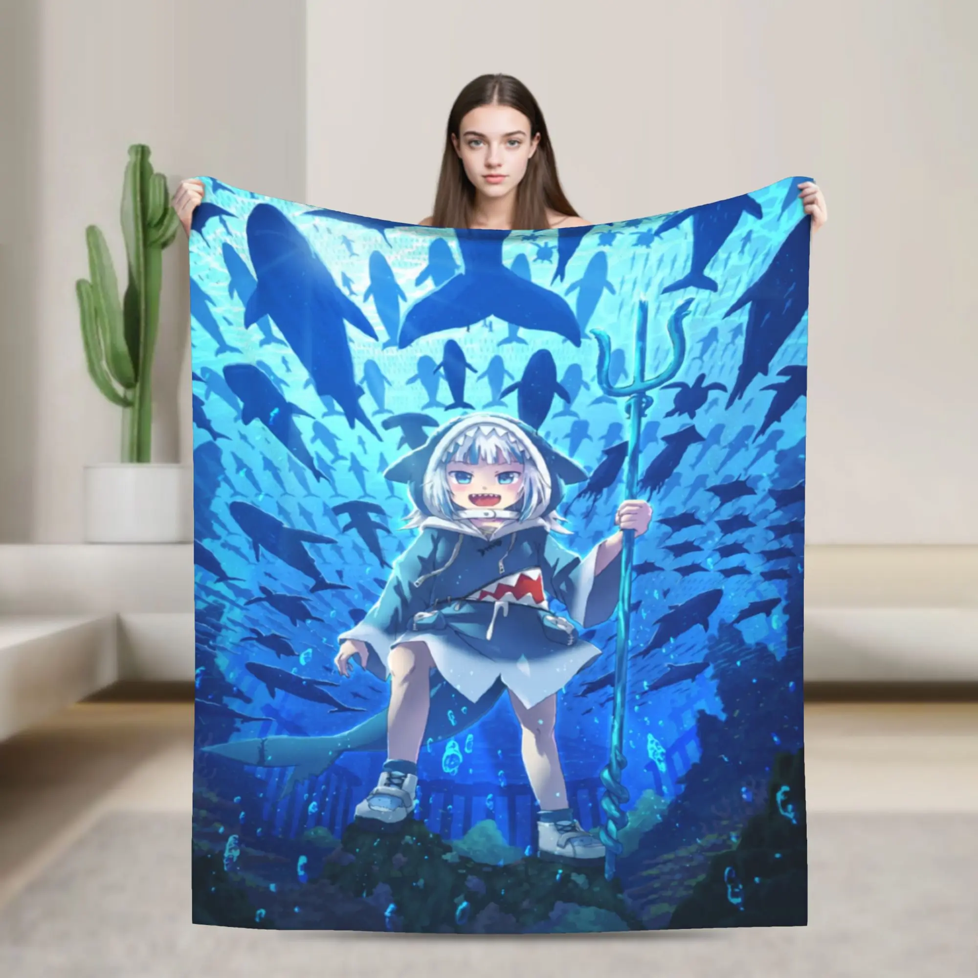 New Arrival Gawr Gura Dancing On Stage Blankets Ultra-Soft Flannel  Comfortable Throw Blanket Machine Washable