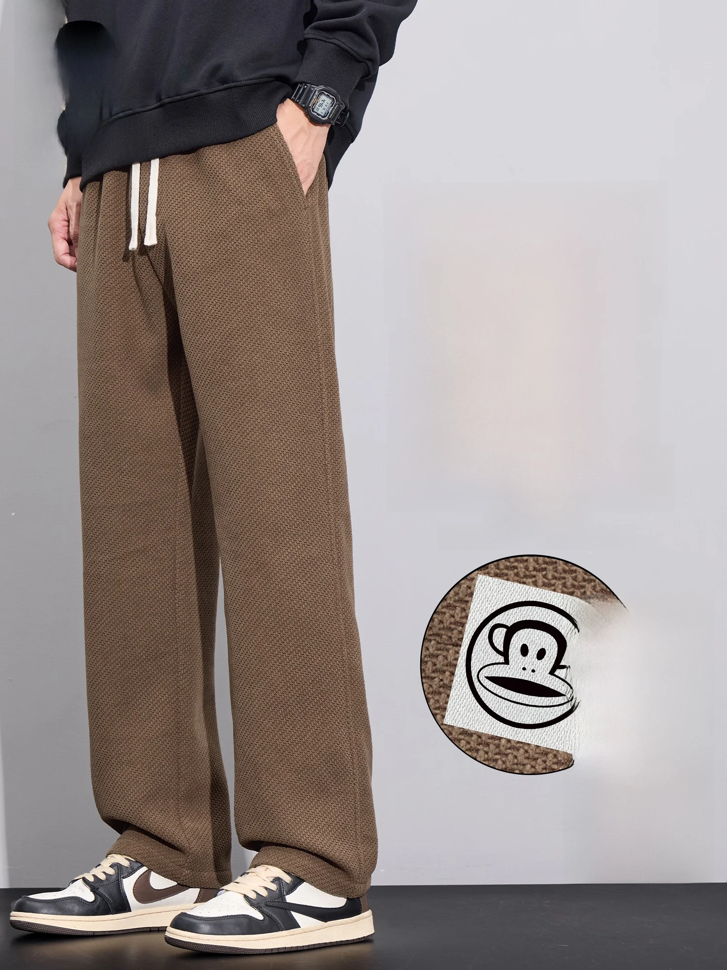 

Мужские спортивные повседневные брюки PaulFrank Fce Lined, зимние теплые брюки в стиле ретро, ​​американские брюки с прямыми штанинами, молодежный размер