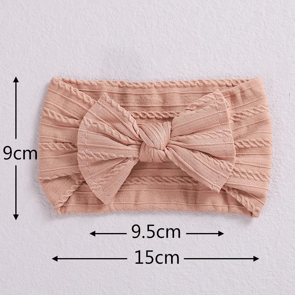 1PCS Newborn Baby Headband For Girls Elastic Knit Children Turban Baby Bows Soft Nylon Kids Headwear Hair Accessories 32 Colors